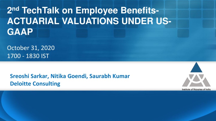 2 nd techtalk on employee benefits actuarial