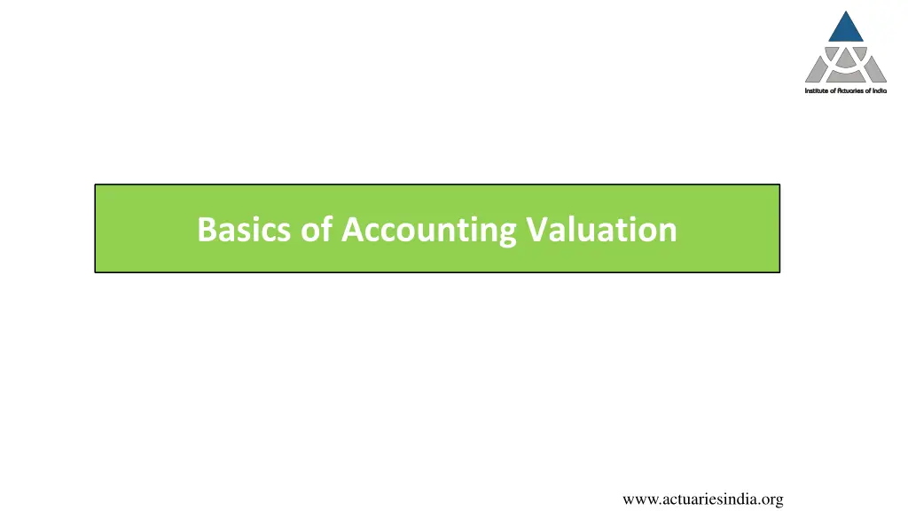 basics of accounting valuation