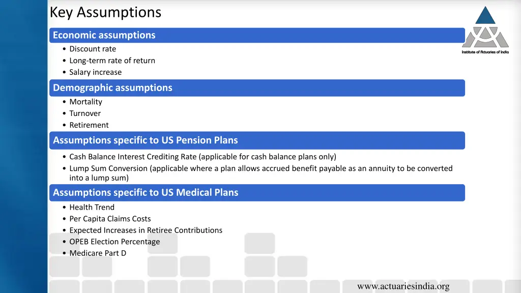 key assumptions 1