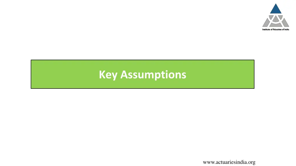 key assumptions