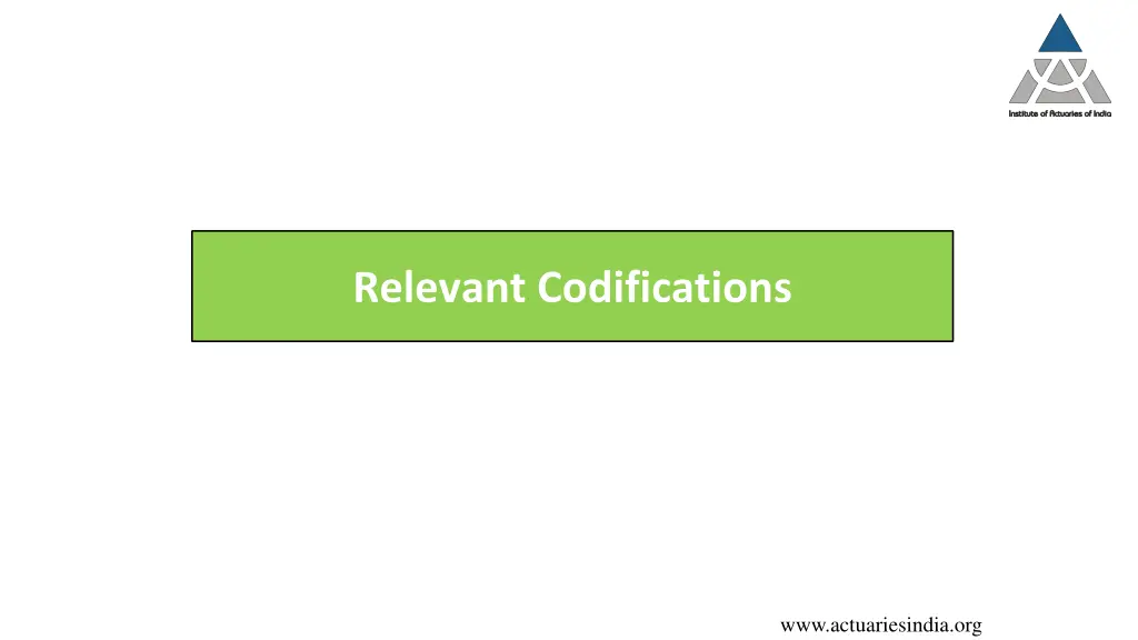 relevant codifications
