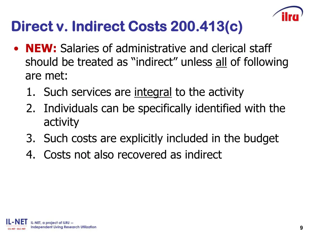 direct v indirect costs 200 413 c direct