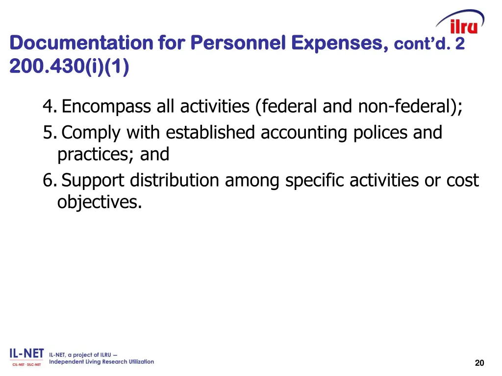 documentation for personnel expenses 1
