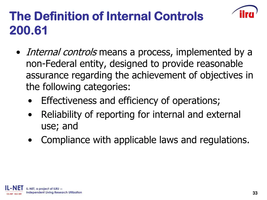 the definition of internal controls