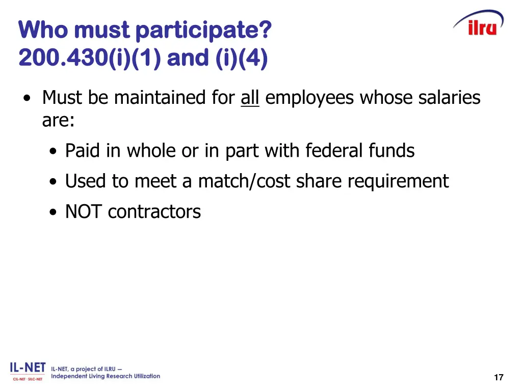 who must participate who must participate