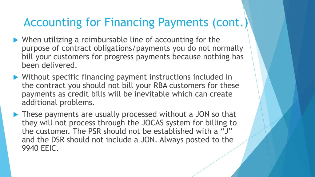 accounting for financing payments cont 1