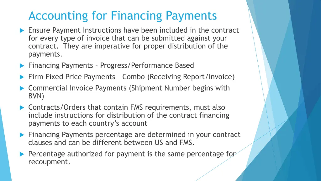 accounting for financing payments
