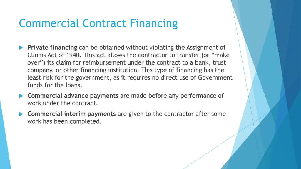 commercial contract financing 1