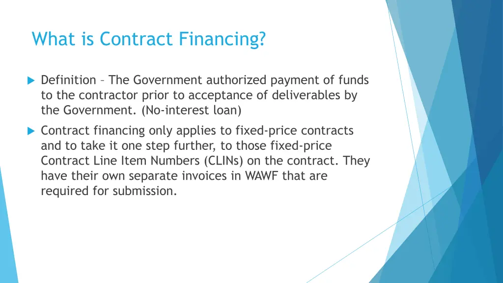 what is contract financing