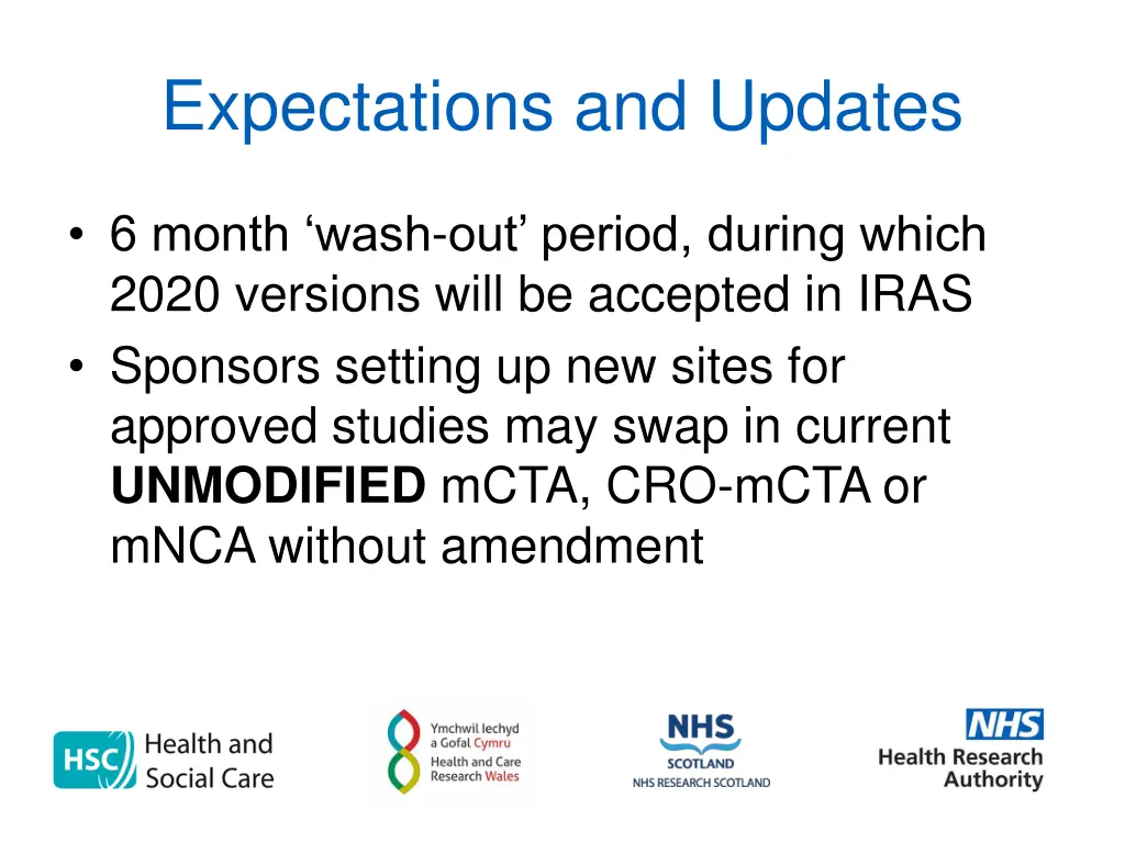 expectations and updates 1