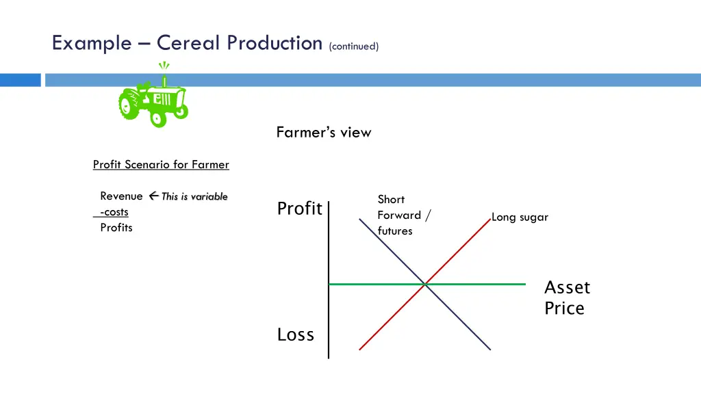 example cereal production continued 2
