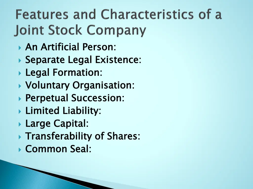 an artificial person separate legal existence