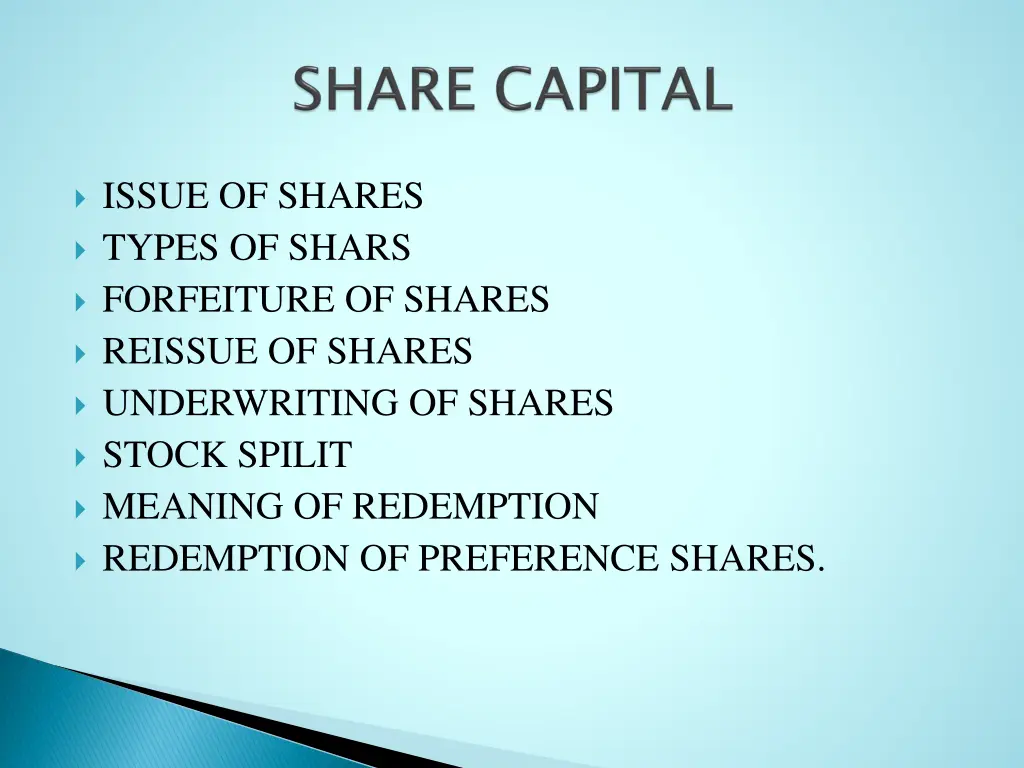 issue of shares types of shars forfeiture