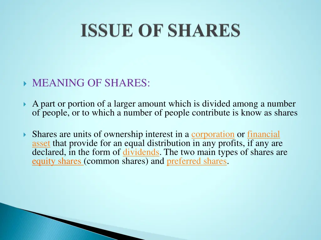 meaning of shares