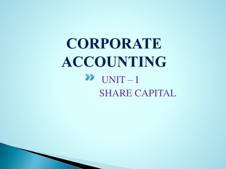 unit i share capital