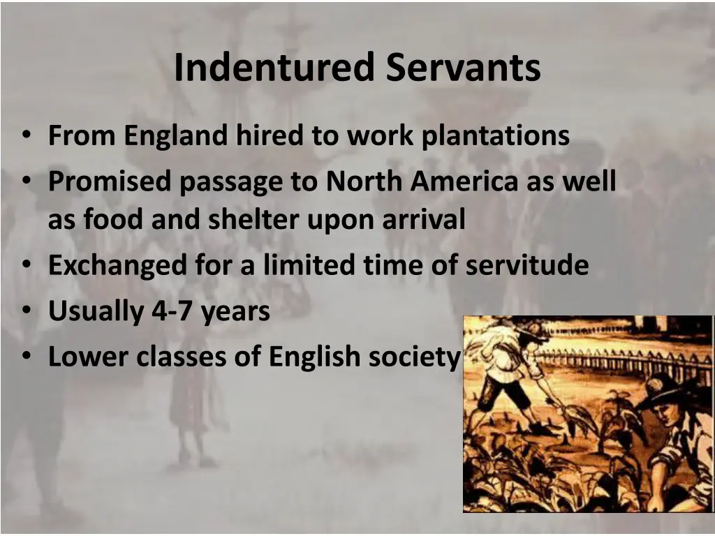 indentured servants