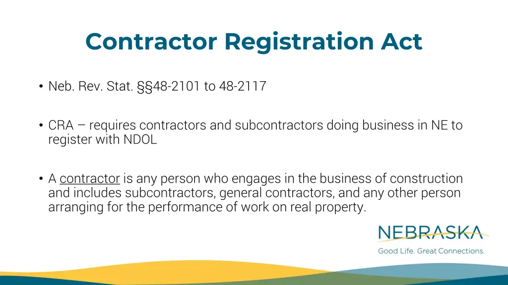 contractor registration act