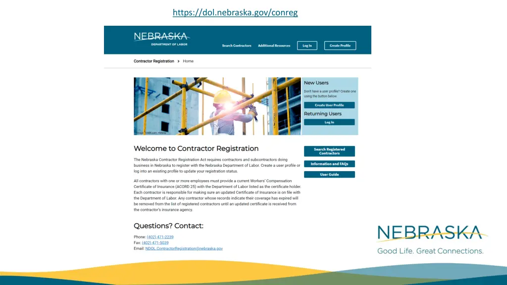 https dol nebraska gov conreg