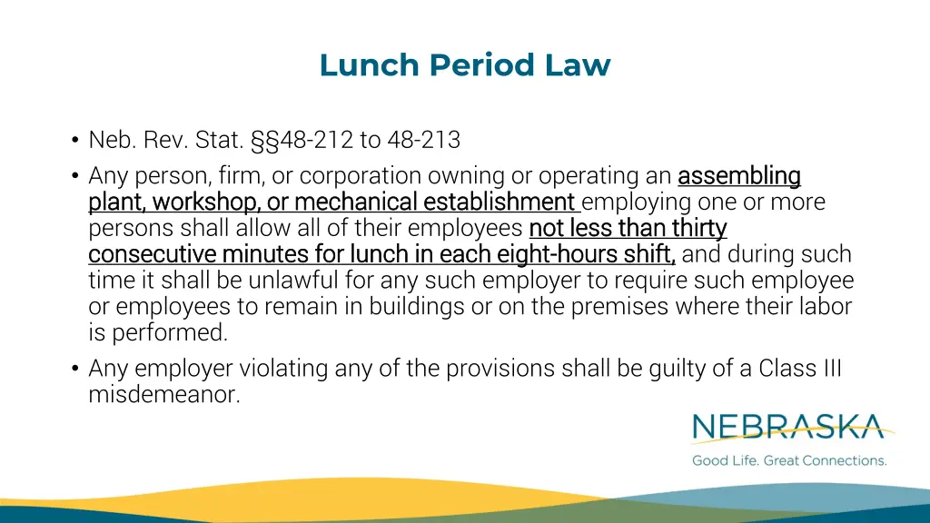 lunch period law