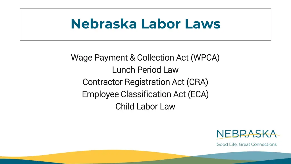 nebraska labor laws