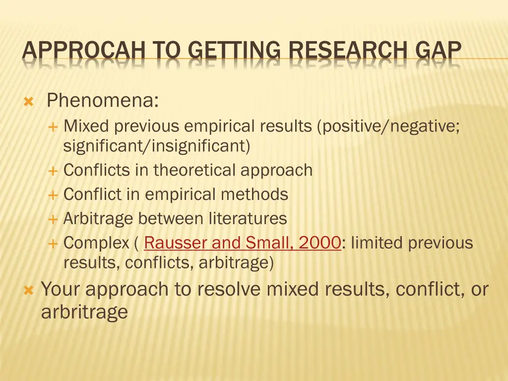 approcah to getting research gap