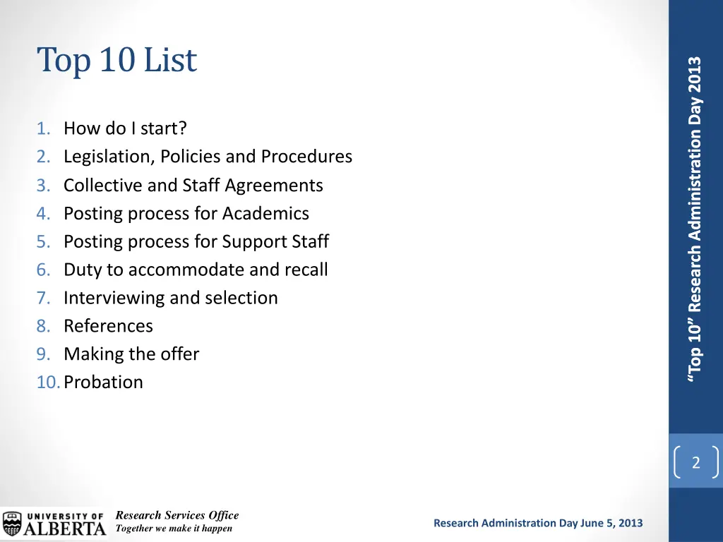 top 10 list