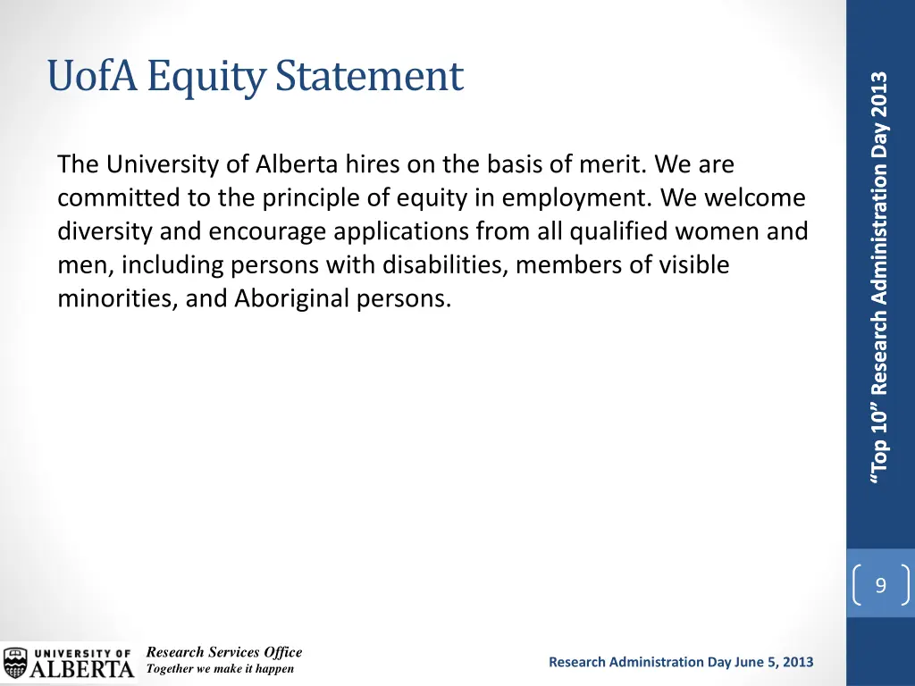 uofa equity statement