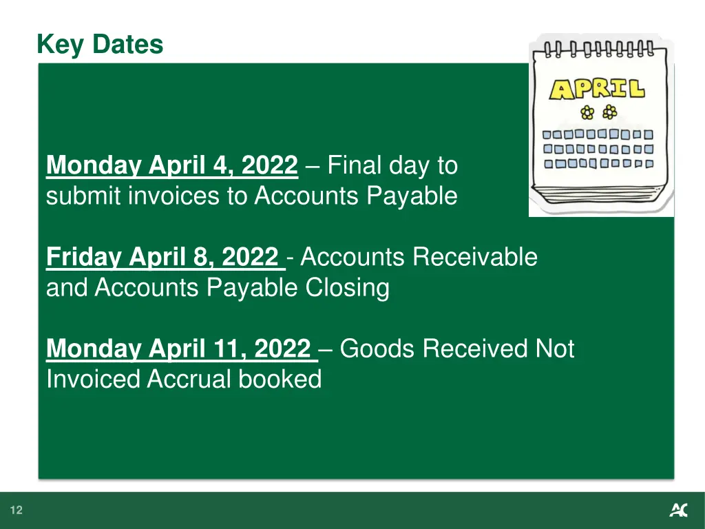 key dates