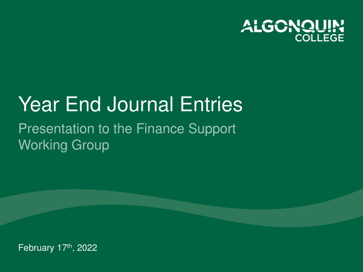 year end journal entries presentation