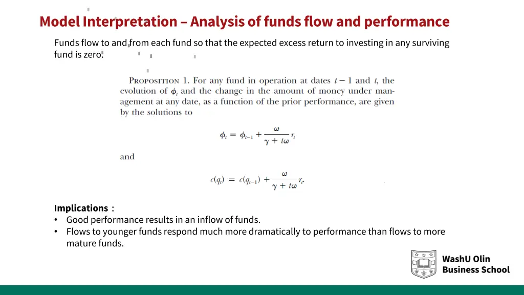 model interpretation analysis of funds flow