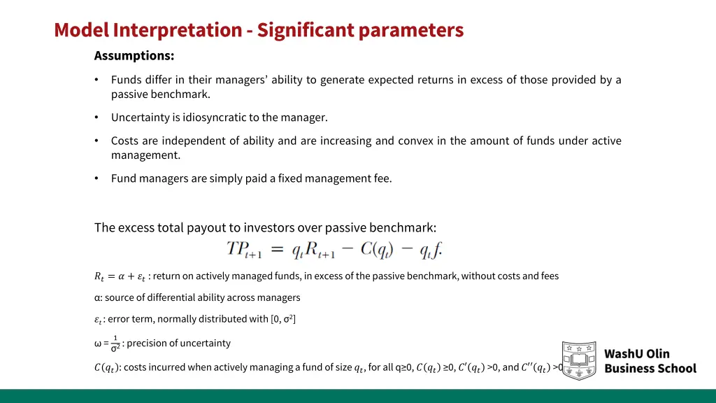model interpretation significant parameters