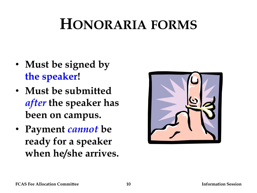 h onoraria forms