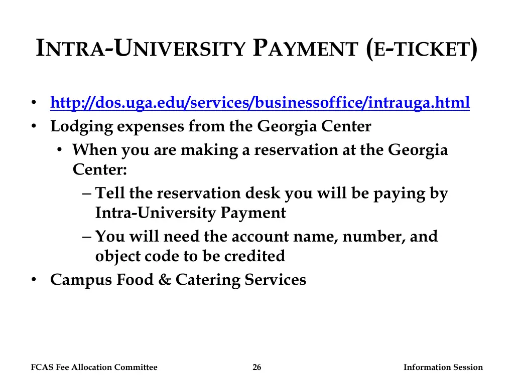 i ntra u niversity p ayment e ticket