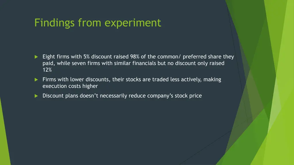 findings from experiment