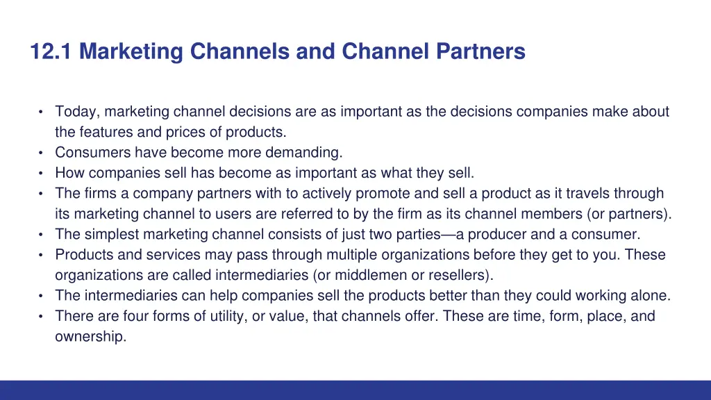 12 1 marketing channels and channel partners