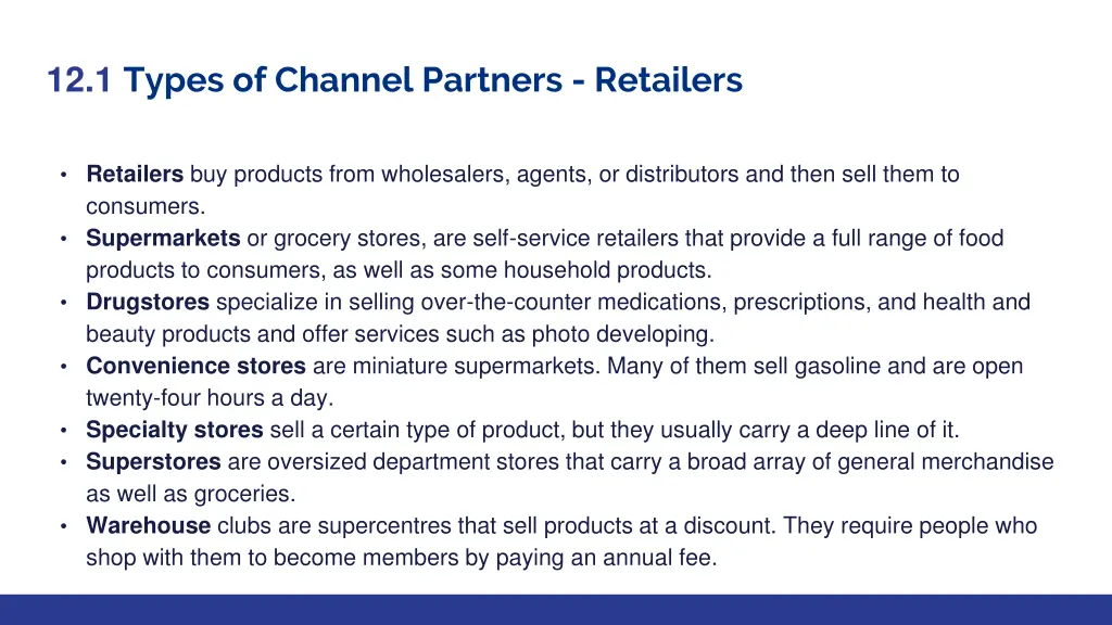 12 1 types of channel partners retailers