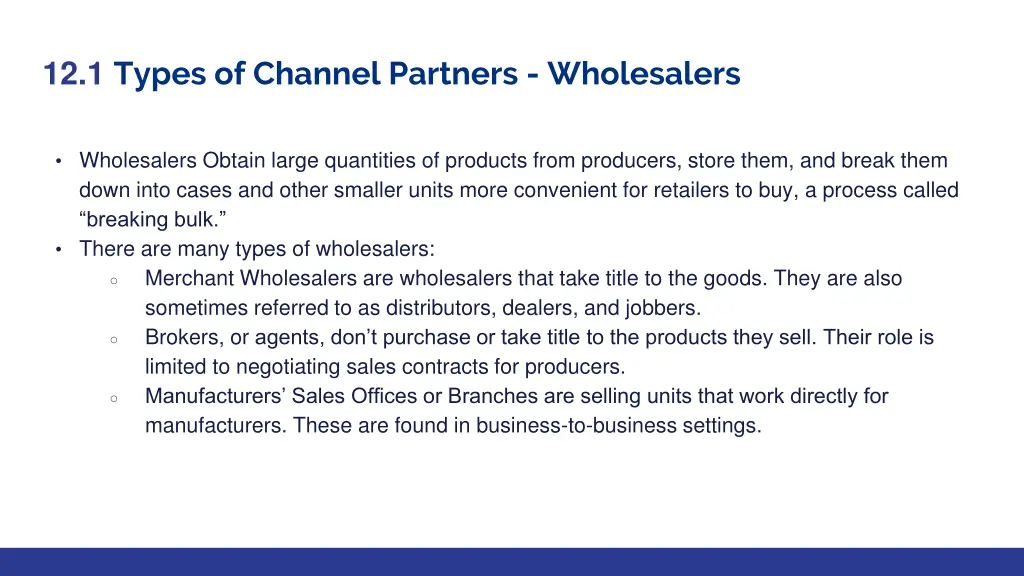 12 1 types of channel partners wholesalers