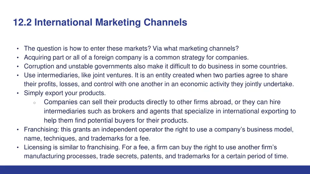 12 2 international marketing channels