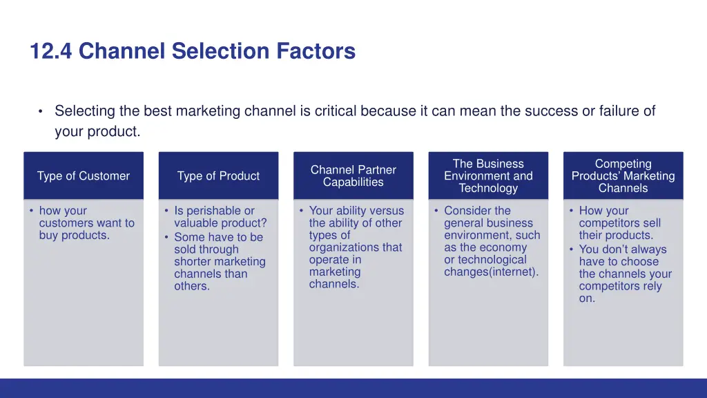 12 4 channel selection factors