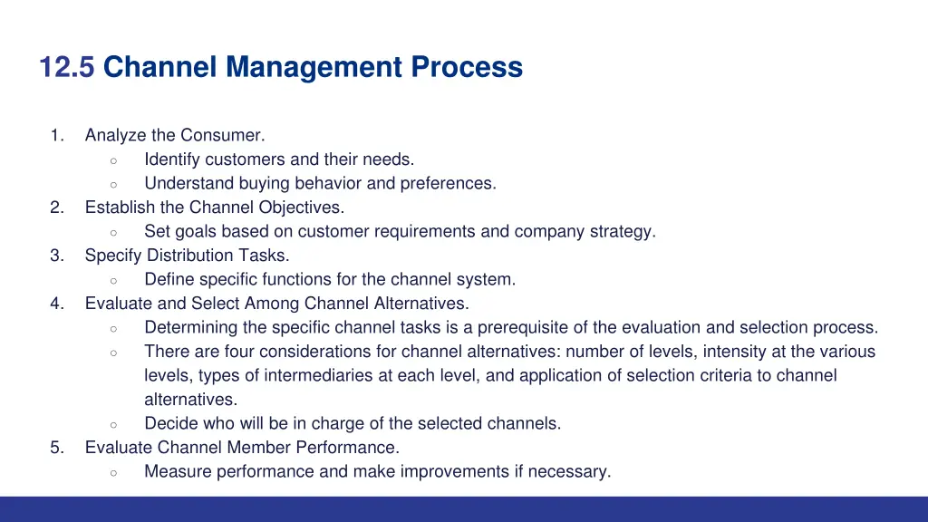 12 5 channel management process