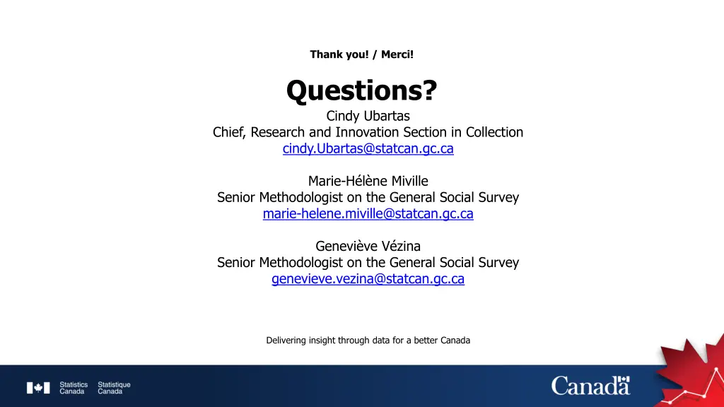 thank you merci questions cindy ubartas chief