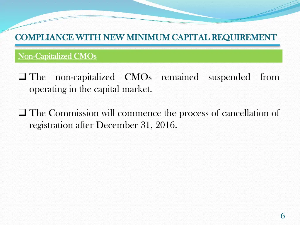 compliance with new minimum capital requirement 4