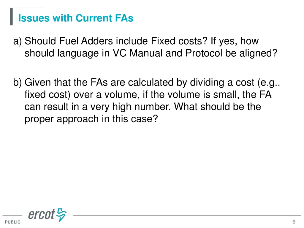 issues with current fas