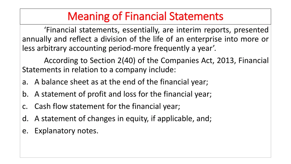 meaning of financial statements meaning