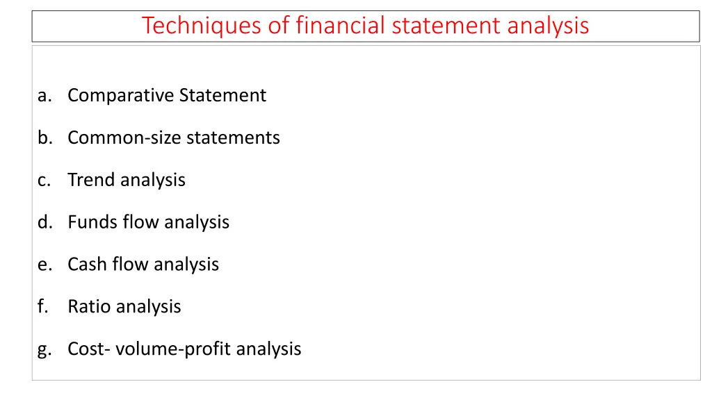 techniques of financial statement analysis