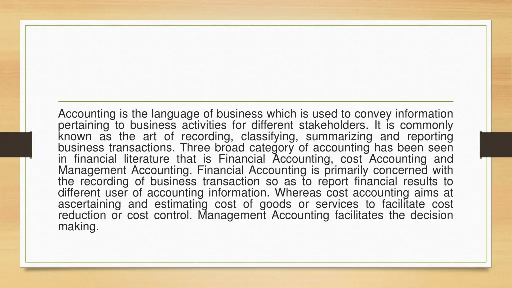 accounting is the language of business which