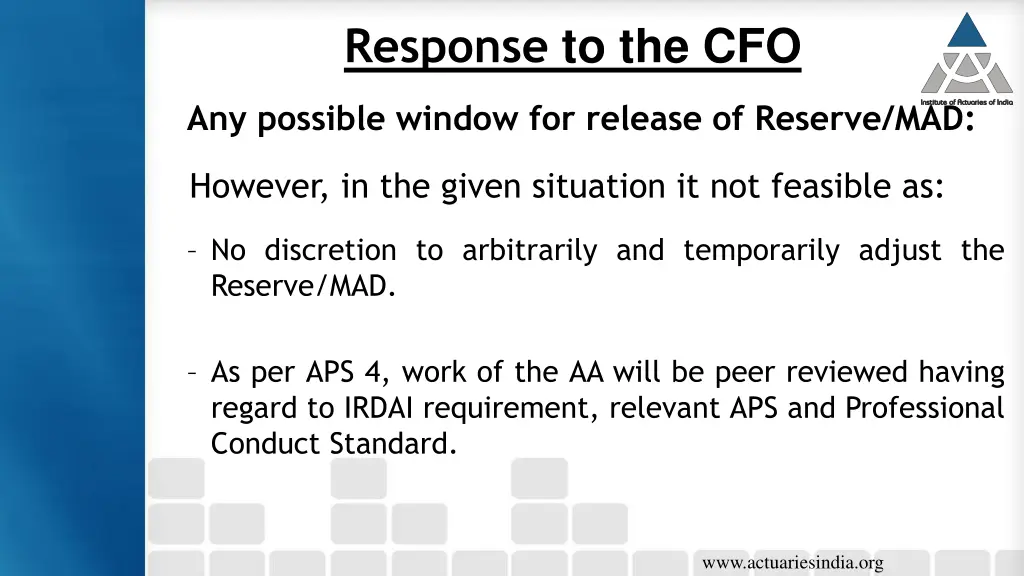 response to the cfo 5
