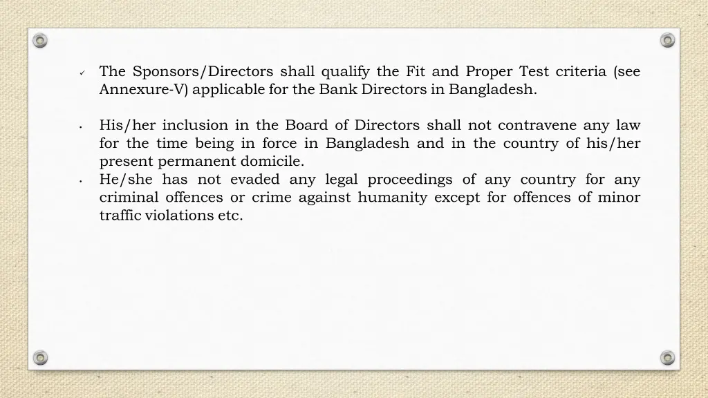 the sponsors directors shall qualify