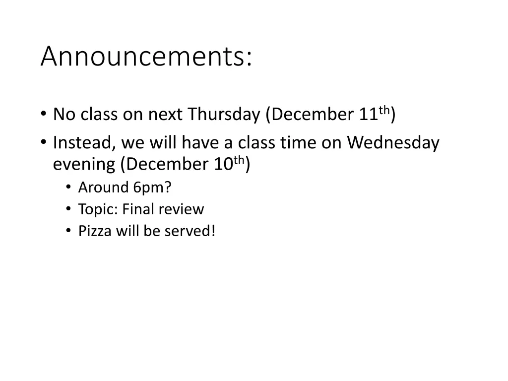 announcements