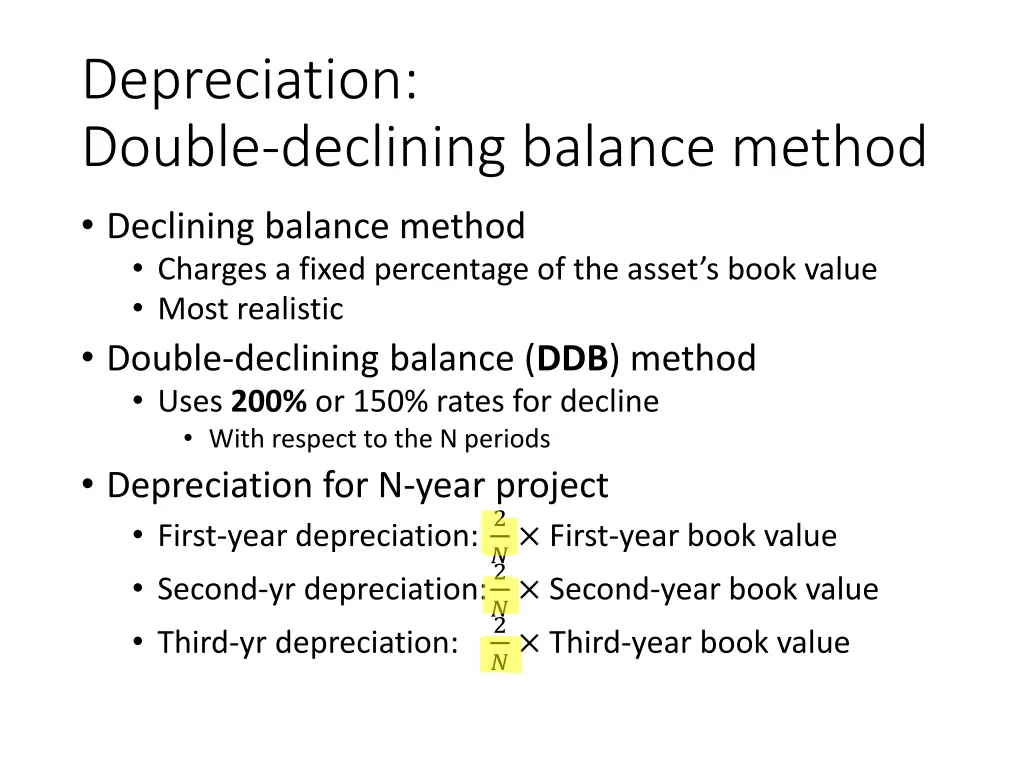 depreciation double declining balance method